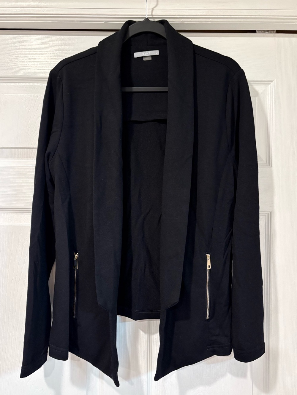 Tart Black Open-Front Blazer with Zip Pockets